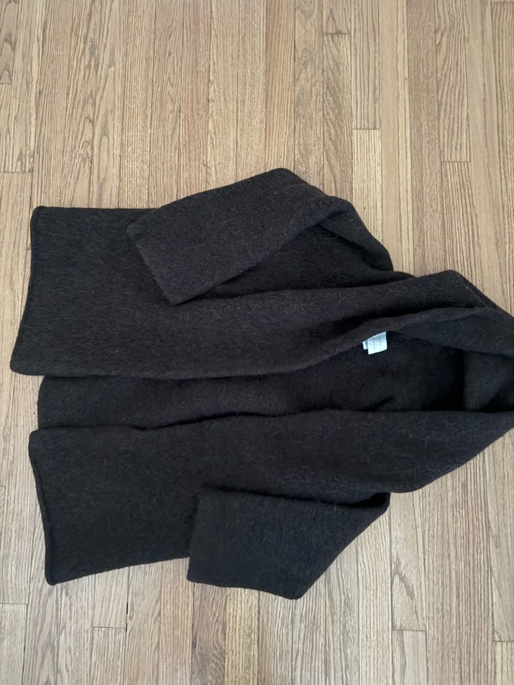 Lauren Manoogian Front Shawl Coat Coatigan Brown hood alpaca - Picture 2 of 3